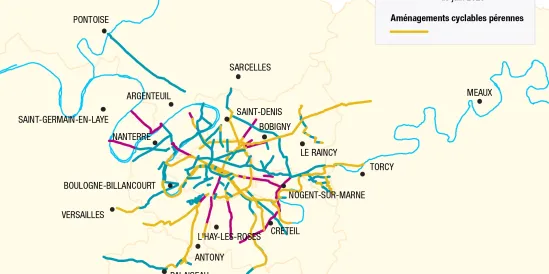 Voies cyclables 2025 ile de france